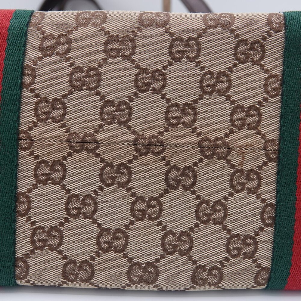 Gucci GG Canvas Jolicoeur Sherry Line Tote Brown - Picture 9 of 16